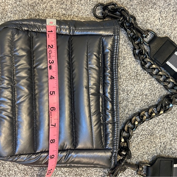 THINK ROYLN Shiny gunmetal gray Crossbody Bag with two straps! - Picture 6 of 13